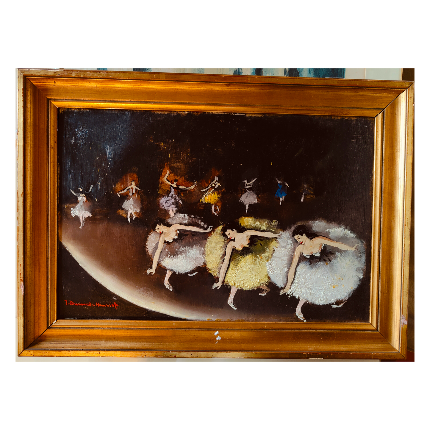 Les Danseuses peinture à l'huile Henriot Jacques Durand scène de danse figures féminines art moderne