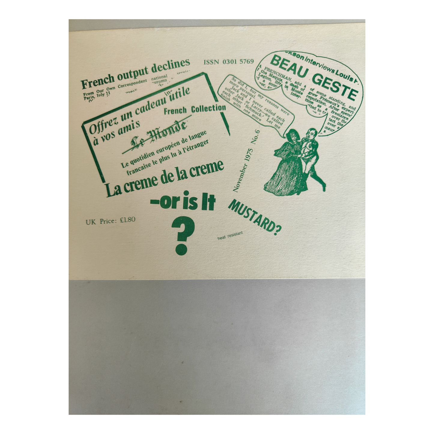 French Schmuck livre Fluxus Ben Vautier art contemporain avant-garde mouvement Fluxus 1975 29x21 cm authentique