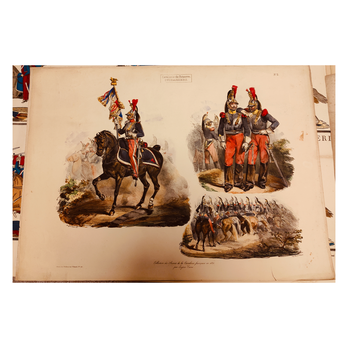 Les Cuirassiers image d'Épinal Pellerin militaires cuirassiers français XIXe siècle authentique