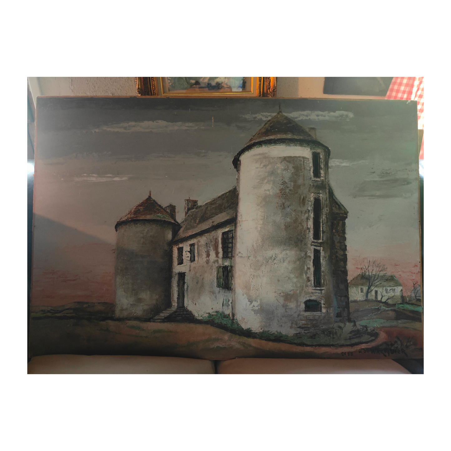 Le Château des Charentes huile sur panneau Henri de Waroquier paysage château français art moderne 81x64 cm 1200 euros