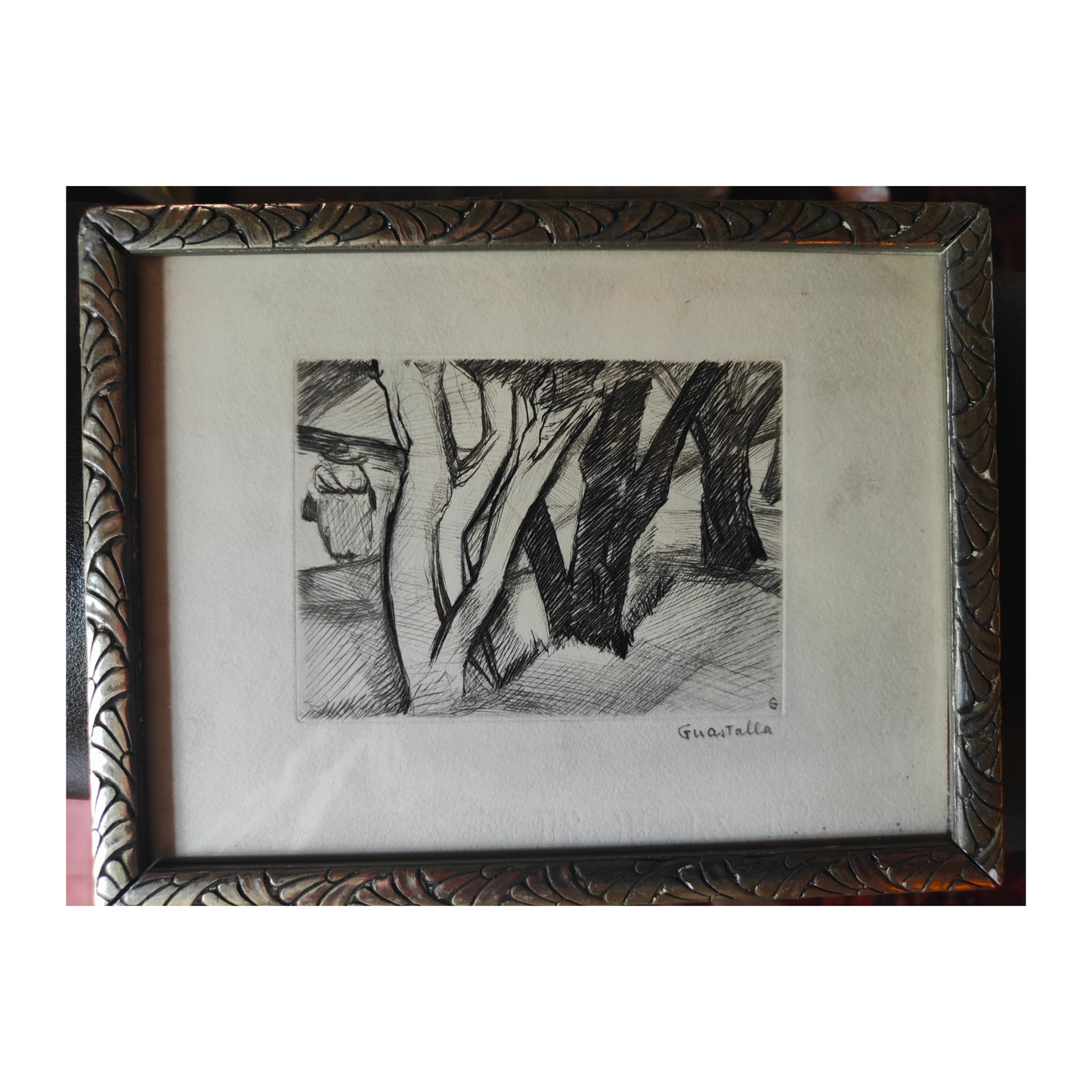 Arbres gravure Pierre Guastalla paysage végétal forêt nature art graphique contemporain