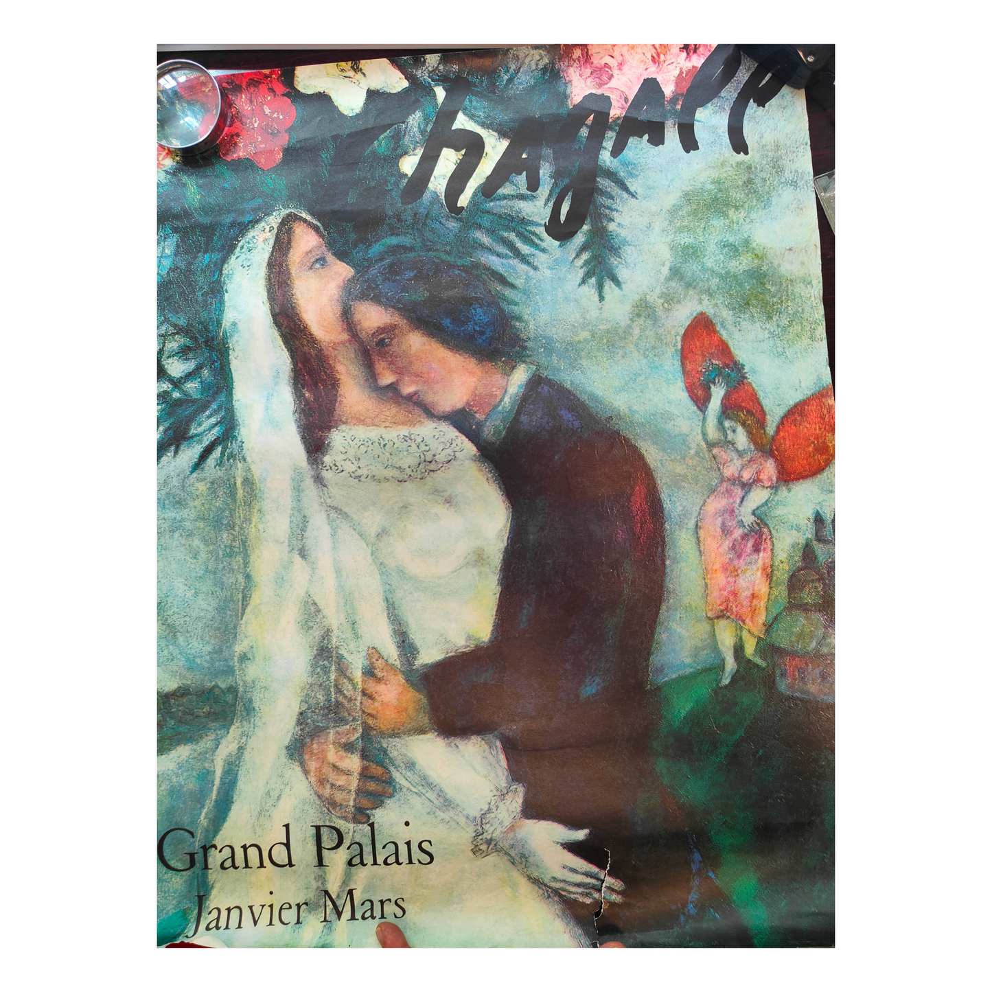 Les Mariés affiche exposition Marc Chagall Grand Palais 1972 art moderne École de Paris 50x60 cm 180 euros