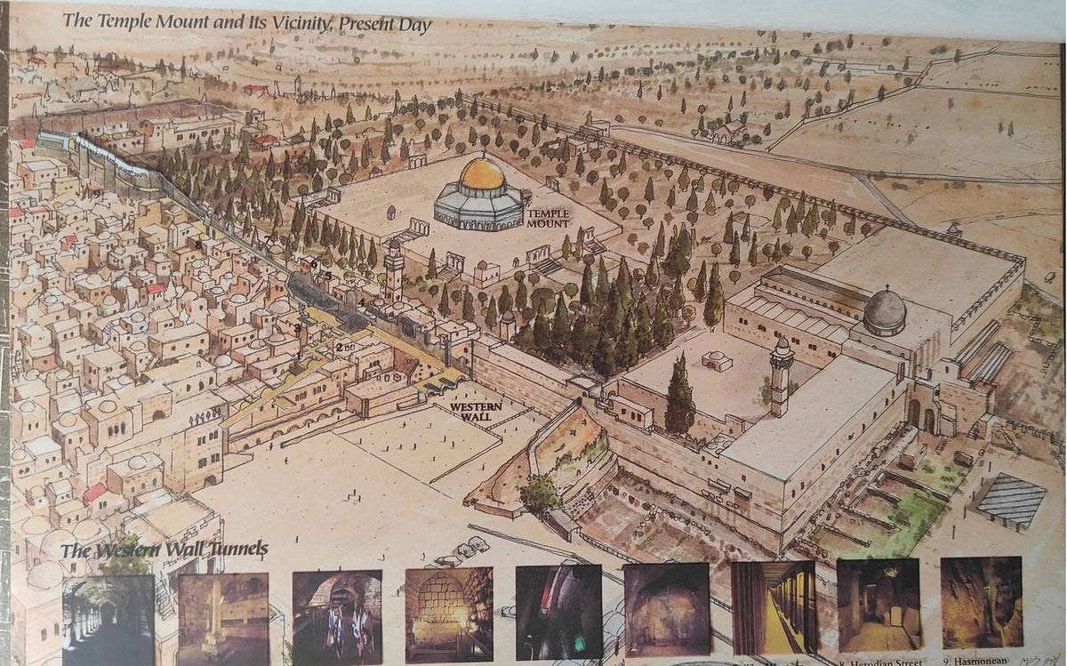 Image traitée - Livre Rare - Touching the Stones of Our Heritage: The Western Wall Tunnels – Dan Bahat (2002)