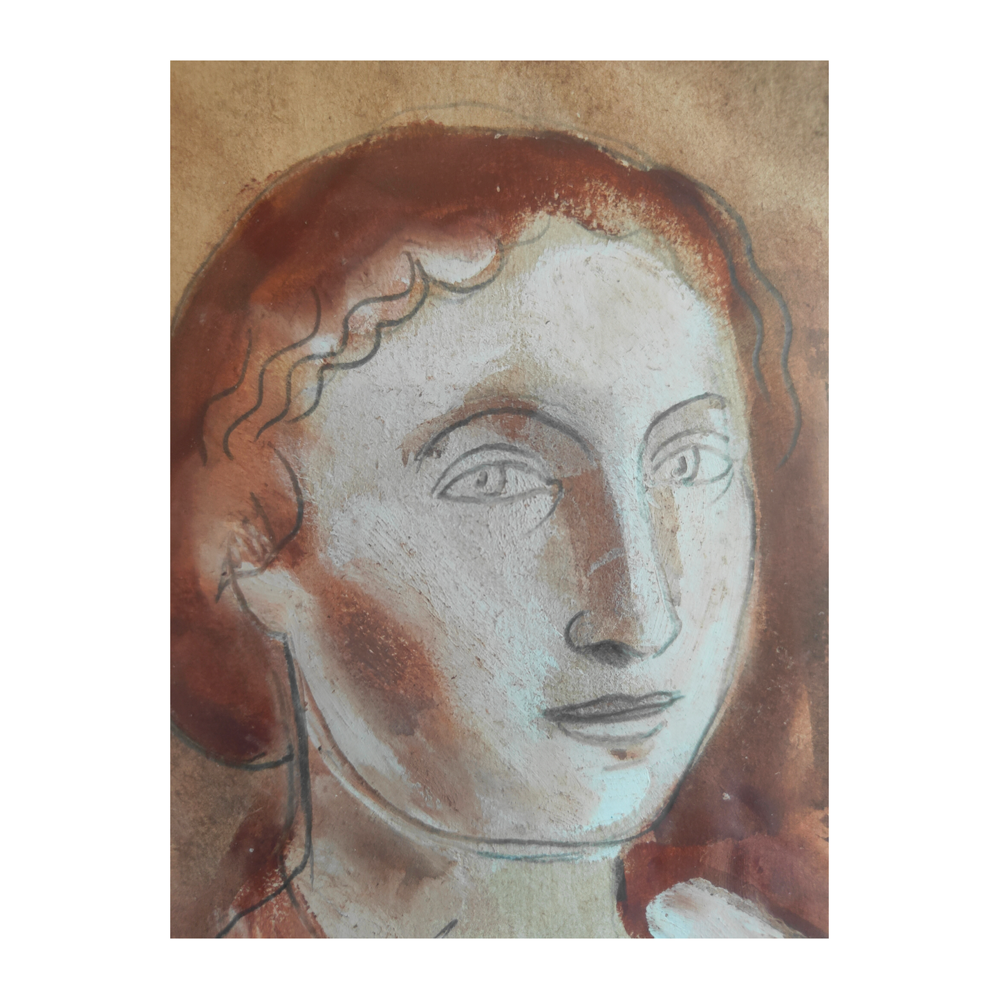 Portrait de femme par Amédée de La Patellière, dessin original rehaussé à l’aquarelle, signé, représentant un portrait féminin, encadré sous verre, dimensions 47,5 x 39 cm avec cadre.