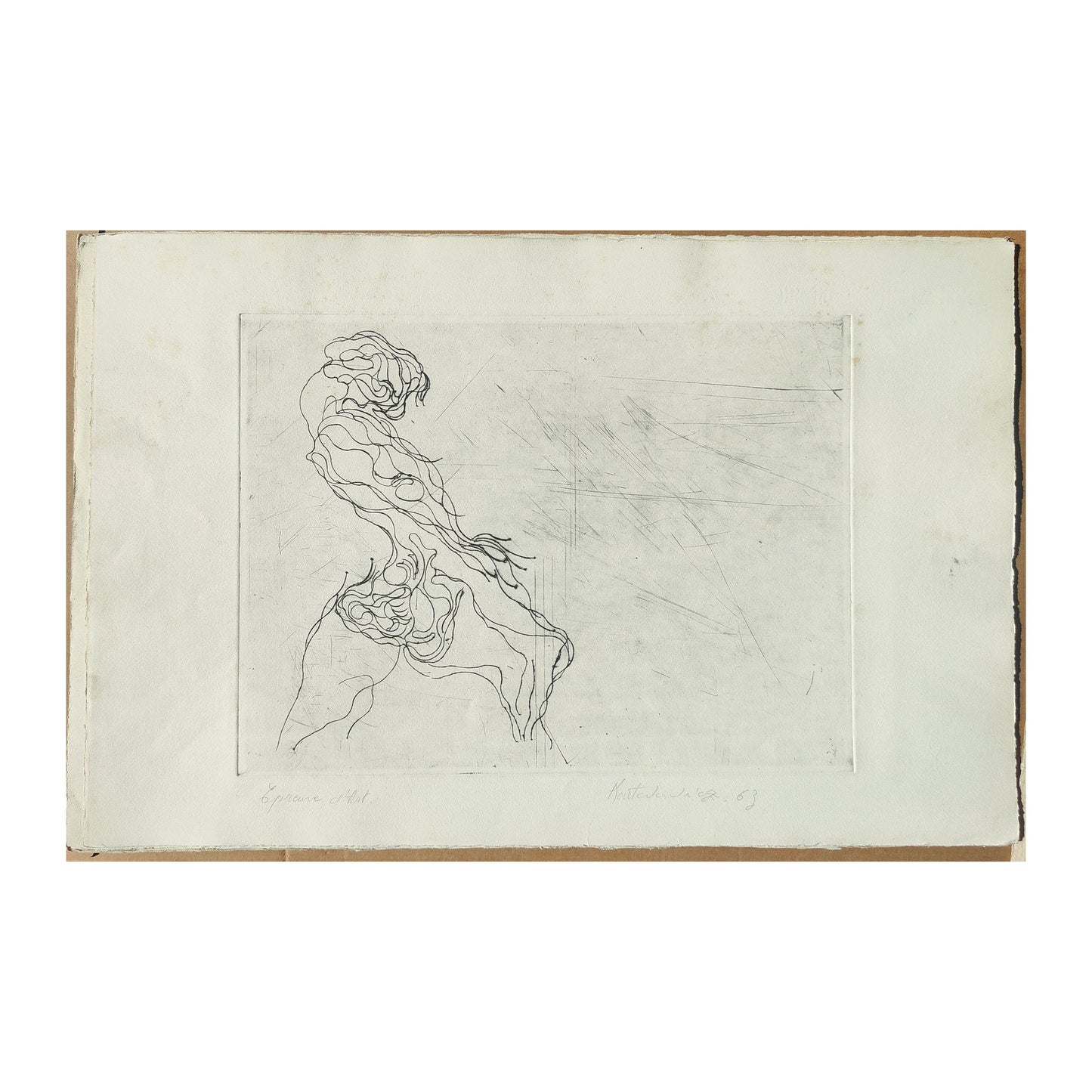 Image traitée - Femme debout de profil-Serge Kantorowitz