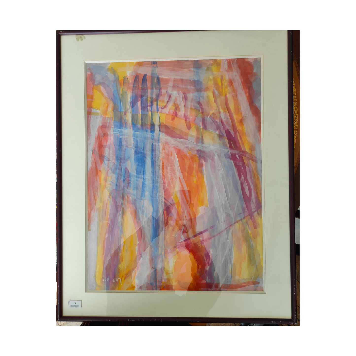 Abstraction aquarelle David Langberg art abstrait contemporain 66x82 cm 450 euros