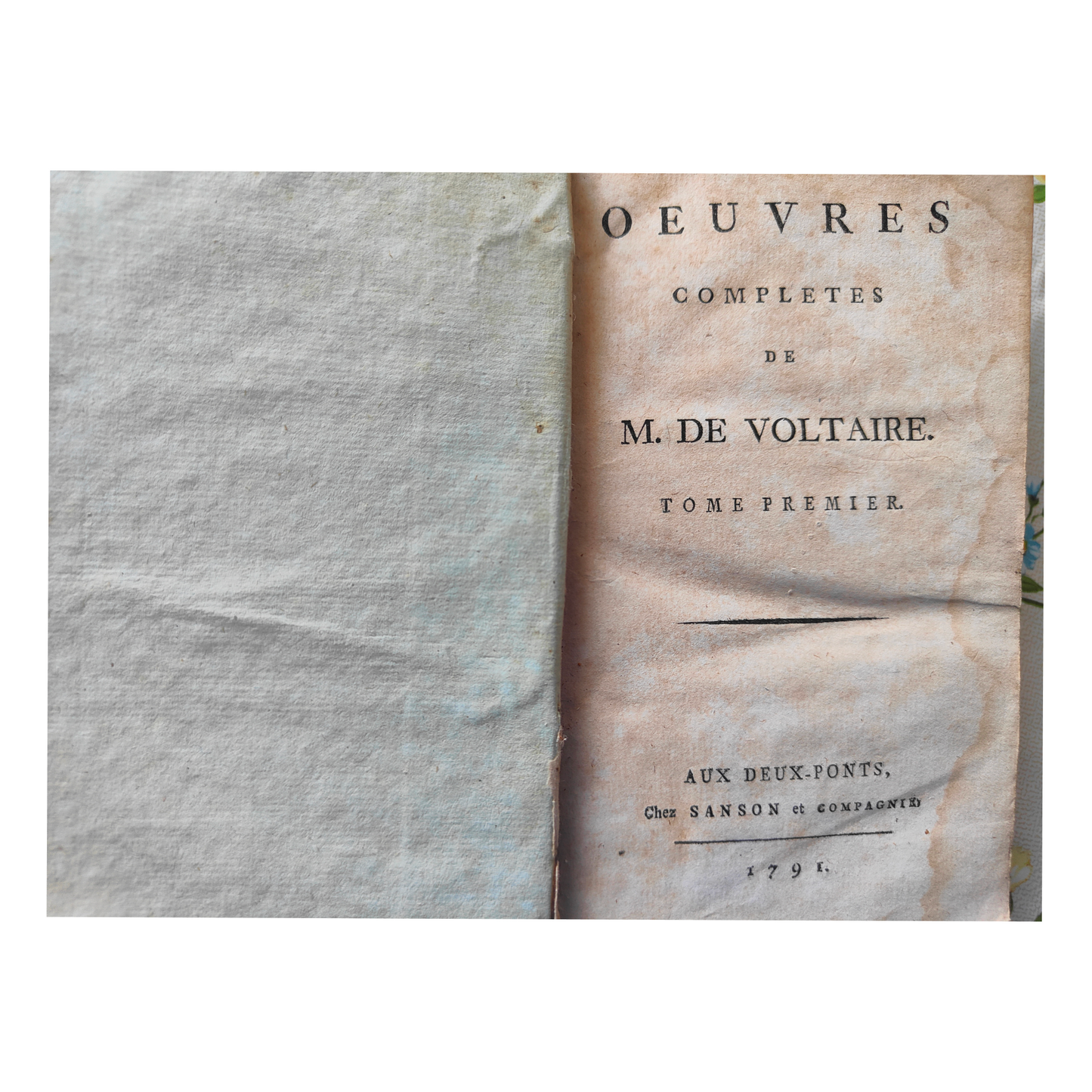 Œuvres complètes Voltaire livres anciens 100 volumes reliure cuir 1791-1792 Deux-Ponts Sanson philosophie 2000 euros