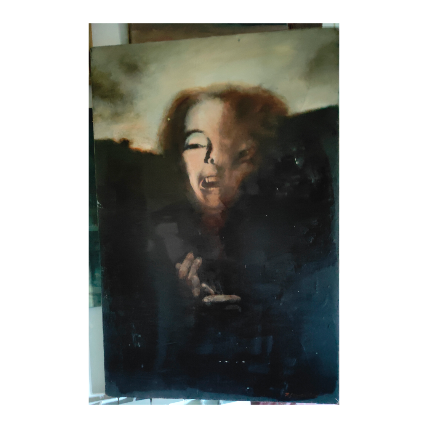 Métamorphose femme huile sur toile Janusz Lewandowski art contemporain expressionnisme 1975 57x86 cm authentique 850 euros