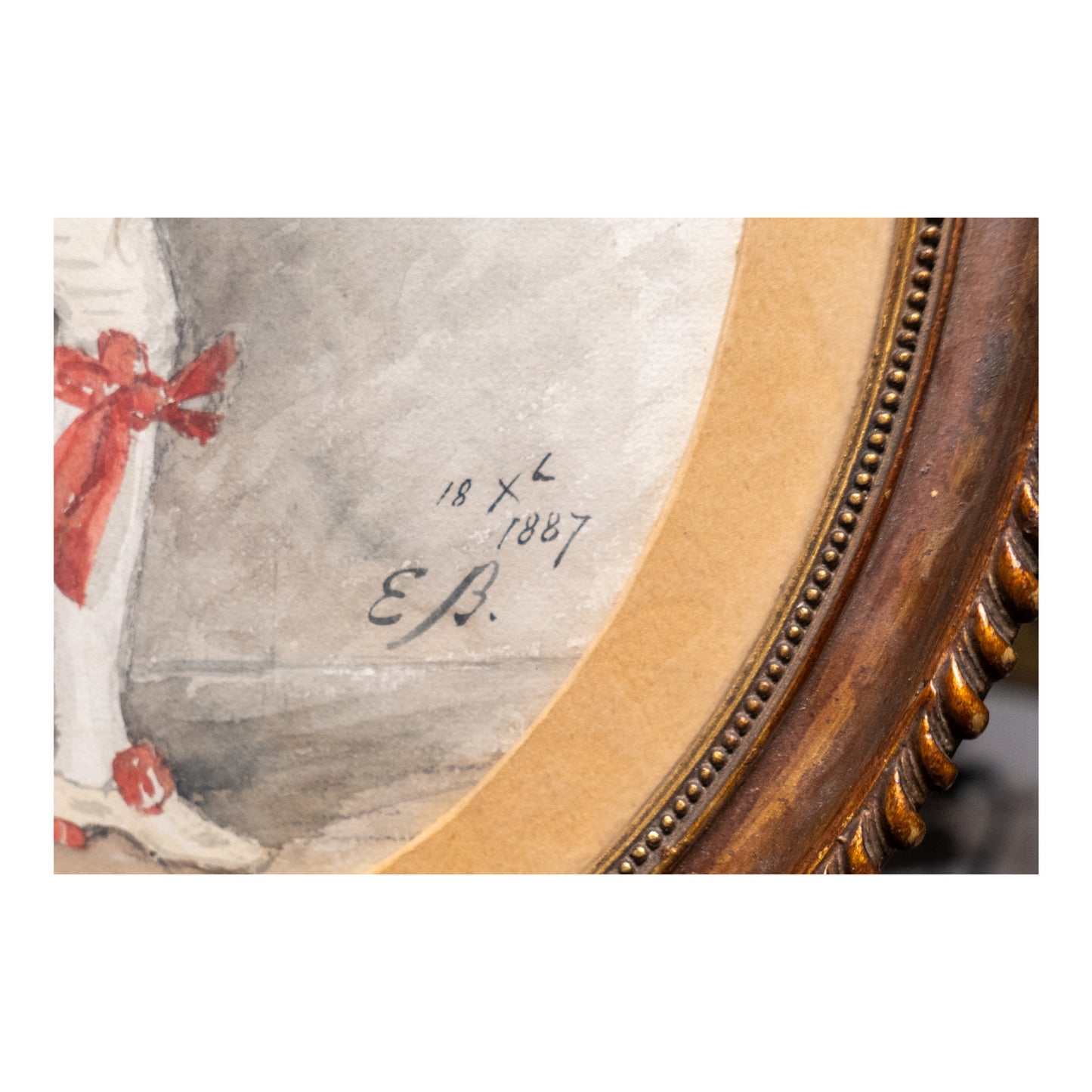 Acteur en Costume aquarelle monogrammé EB théâtre costume 1887 art français XIXe siècle 51x36 cm 600 euros