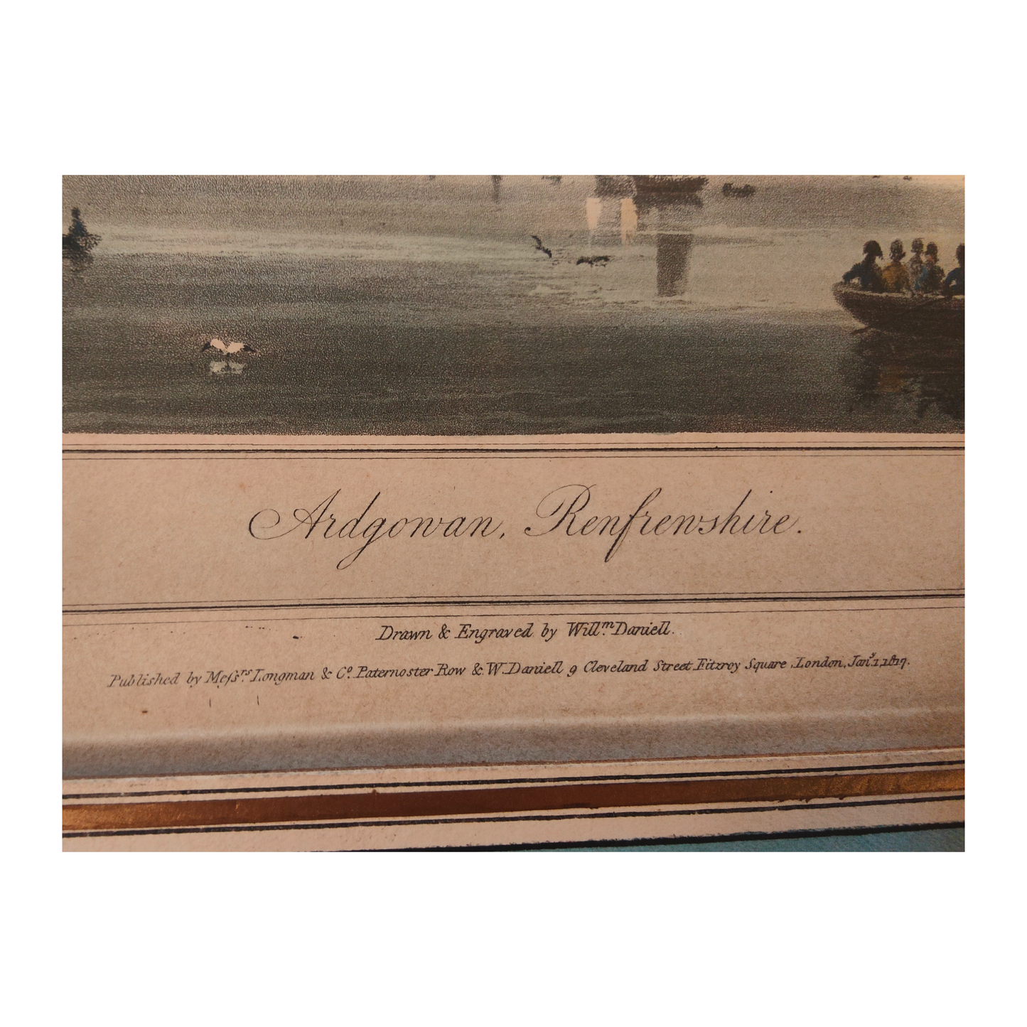 Ardgonvan, Renfrenshire aquatinte William Daniell paysage rural campagne architecture traditionnelle art graphique XIXe siècle