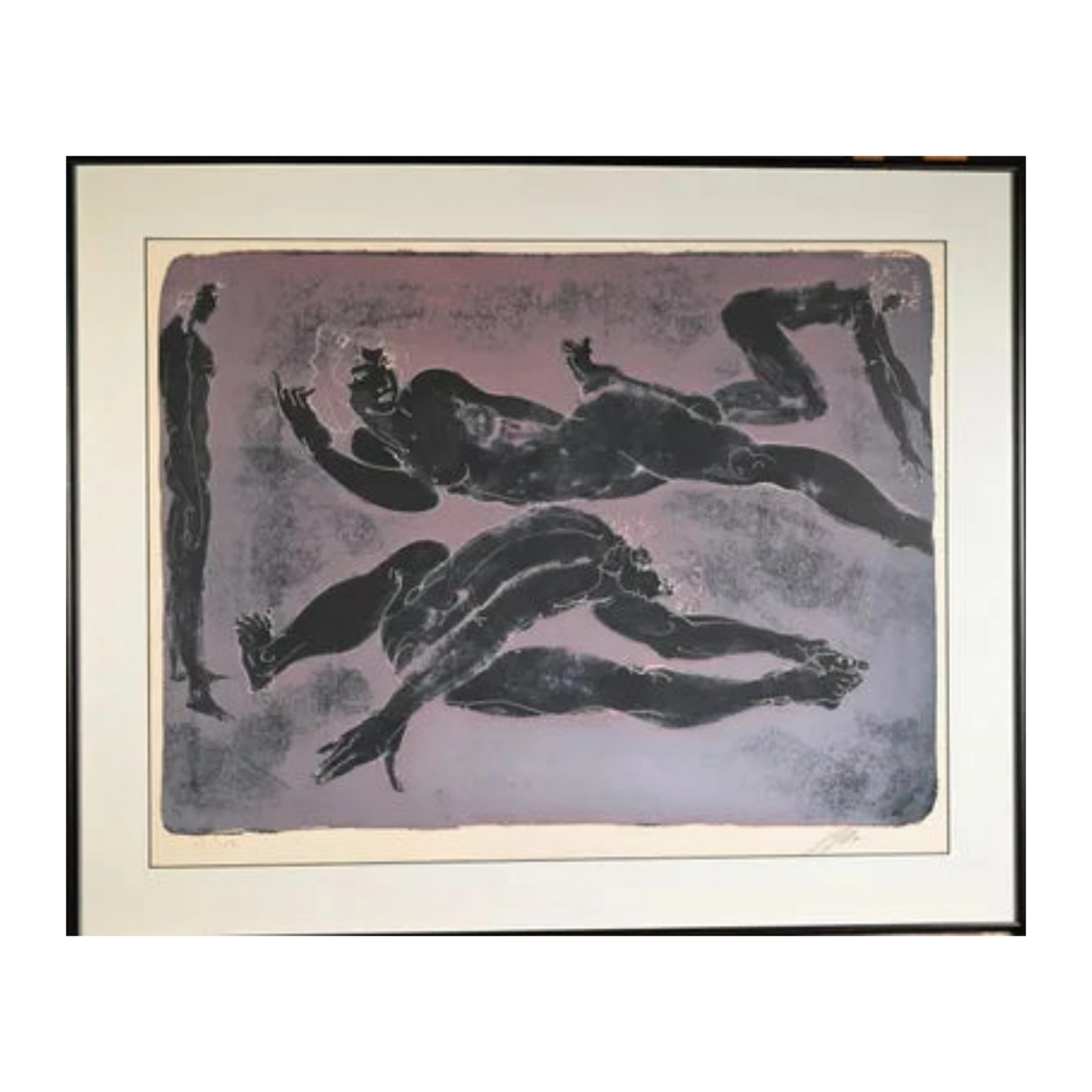 Exercice libre lithographie Hans Erni art suisse contemporain figuration 1972 54x70 cm 450 euros