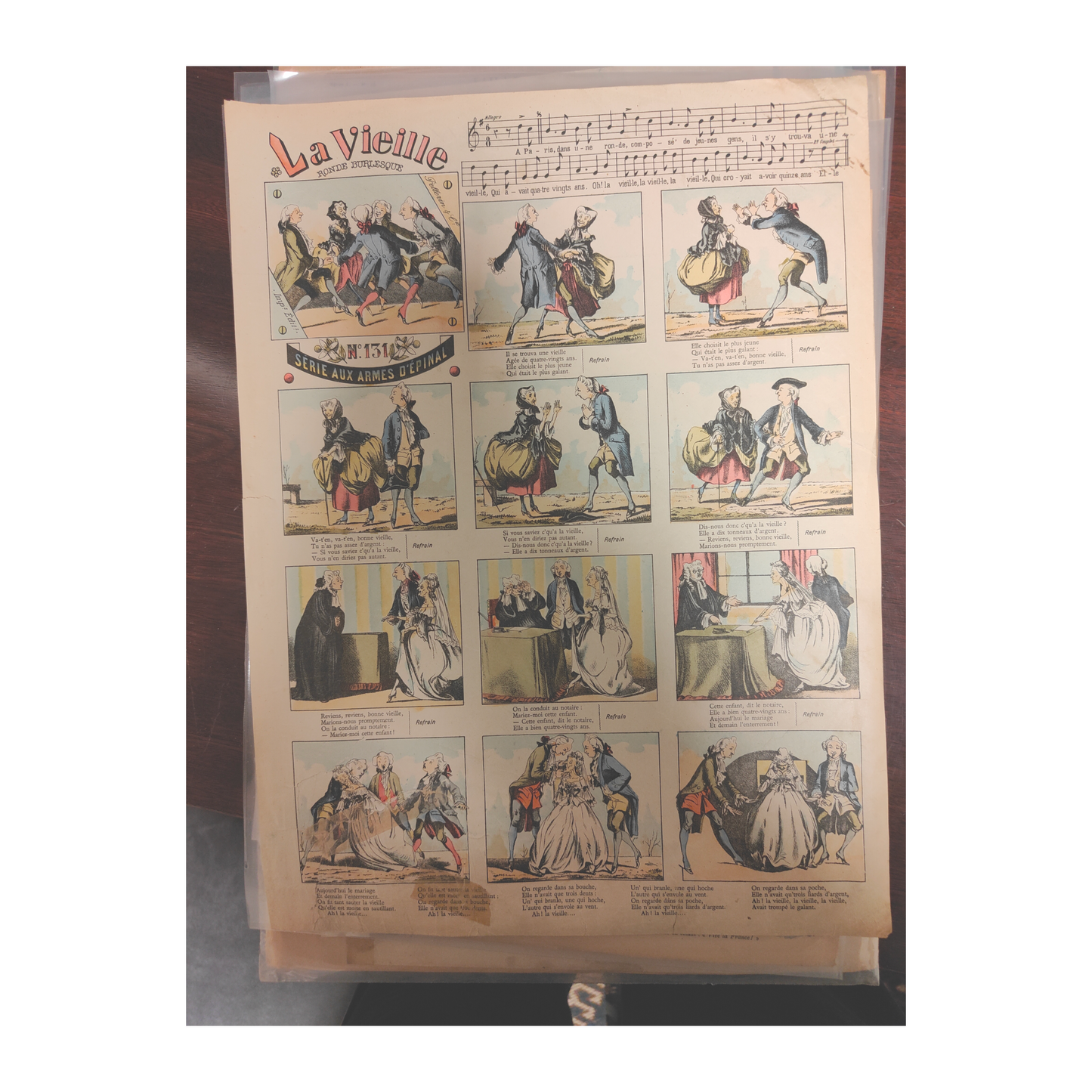 La vieille chanson image d'Épinal Pellerin paroles partition folklore français XIXe siècle authentique