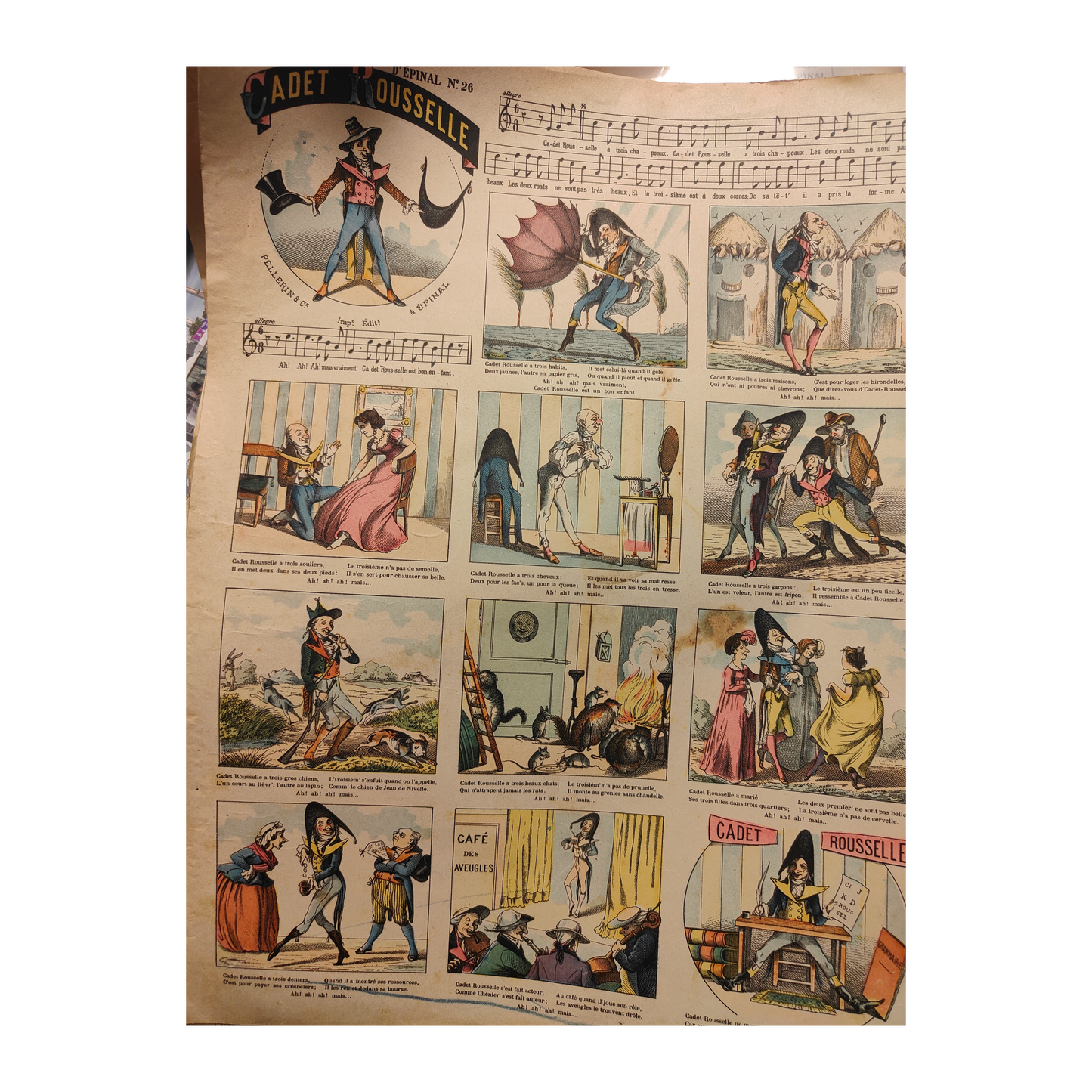 Chanson Cadet Rousselle image d'Épinal Pellerin paroles partition folklore français XIXe siècle authentique