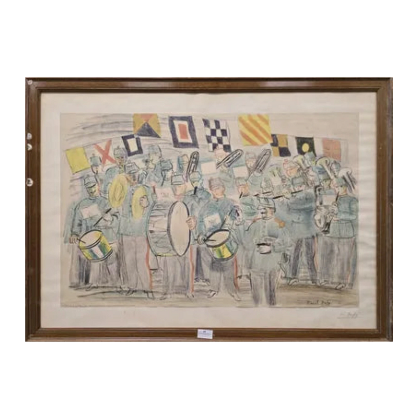 La fanfare affiche lithographique Raoul Dufy art moderne français fauve musique 75x49 cm