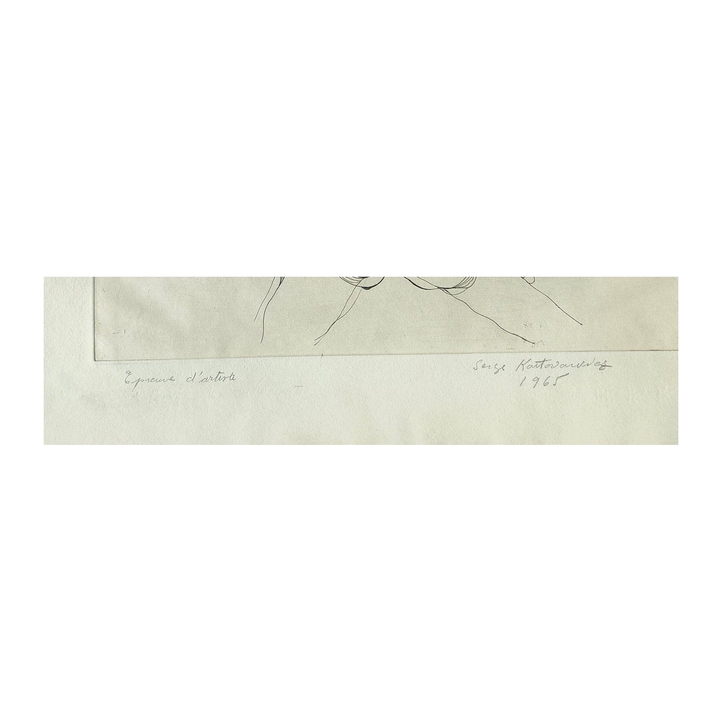 Gravure abstraite en noir et blanc de Serge Kantorowitz, eau-forte originale épreuve d’artiste signée et justifiée