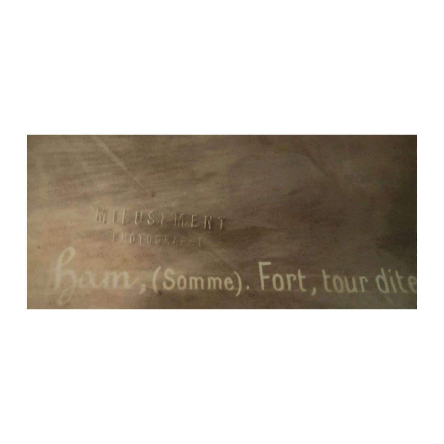 Image traitée - Photographie 1887- cachet de Mieusement- Fort de Ham- Tour du connétable.