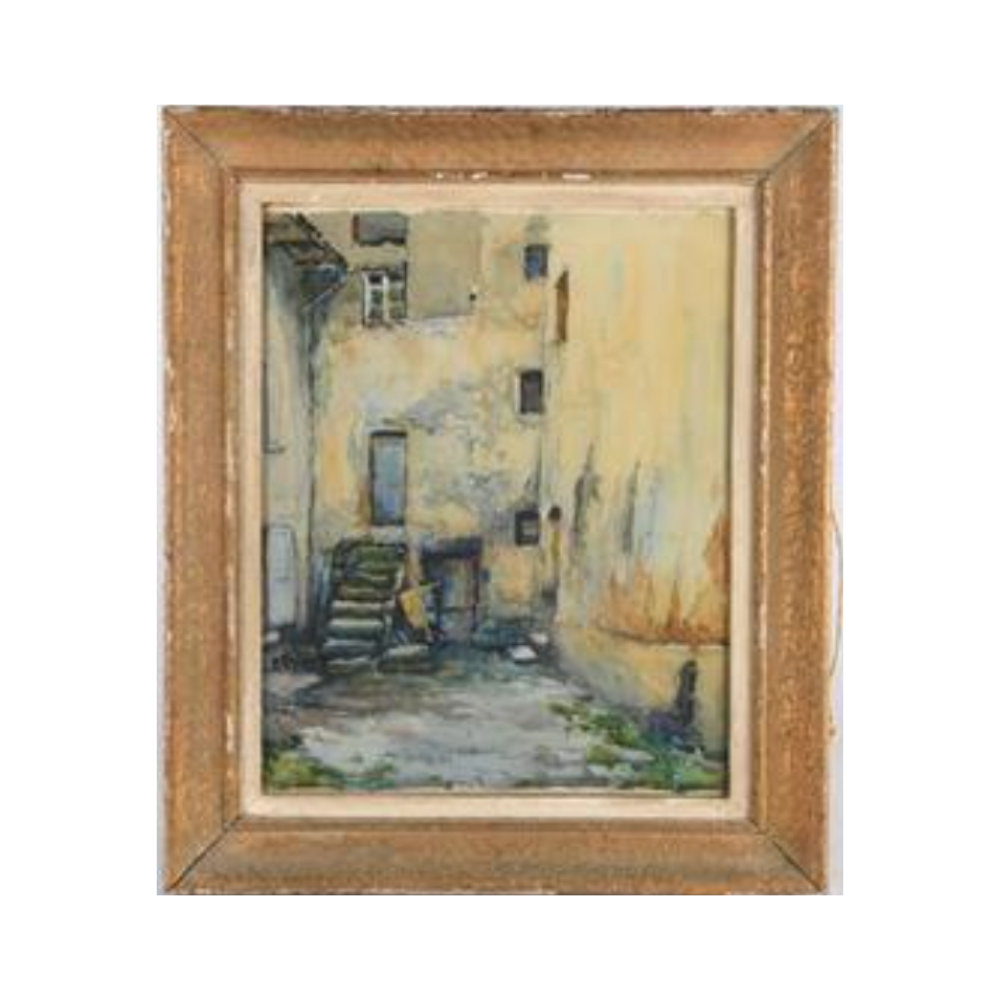 Cour de Maison aquarelle Paul Derieu architecture domestique cour intérieure art français authentique