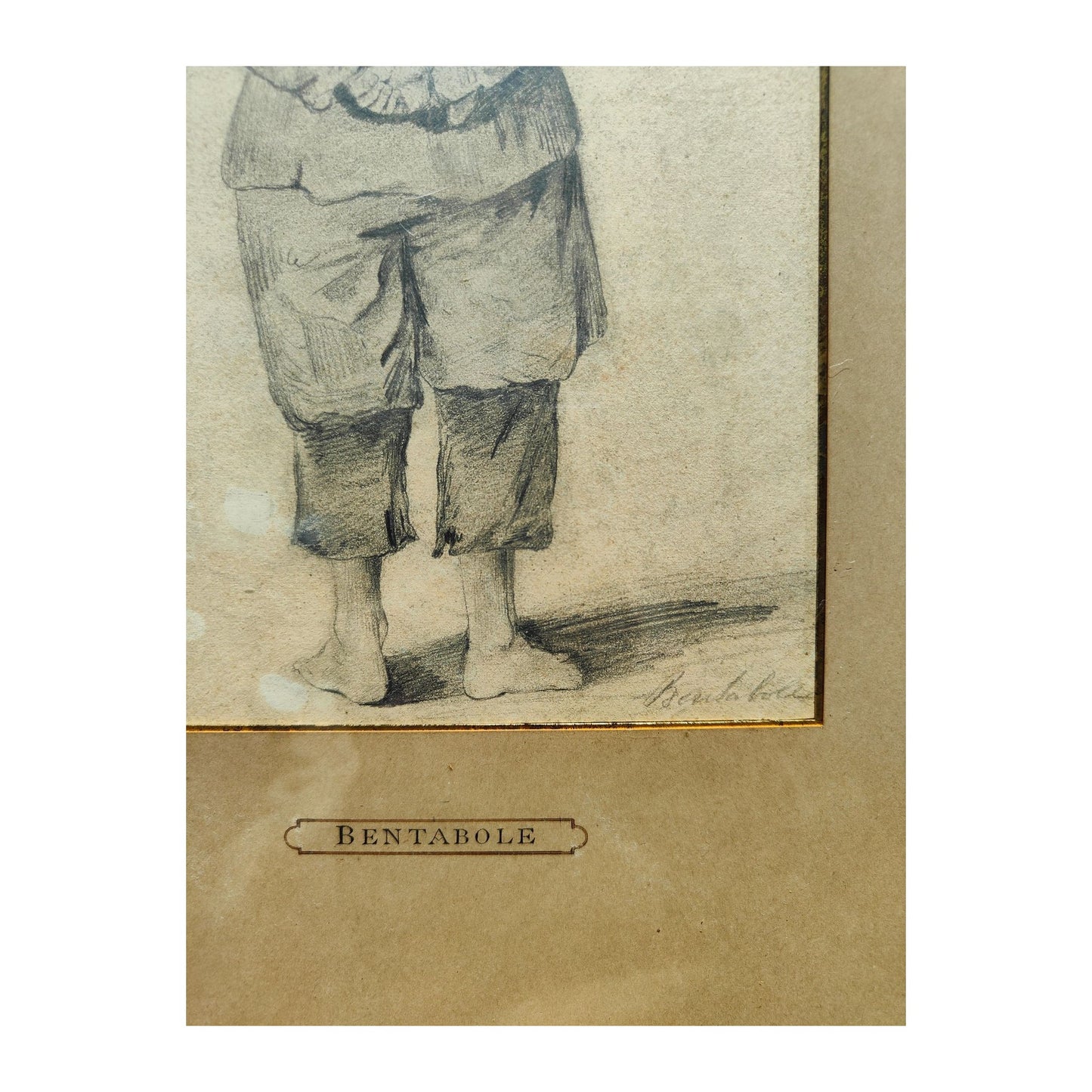 “Marin de dos” de Louis Bentabole (1822-1880), beau dessin au crayon d’un peintre de la marine, signé et présenté dans un encadrement soigné (38 x 46 cm). Une œuvre élégante et sensible, idéale pour une collection d’art maritime ou de dessins du XIXe siècle.