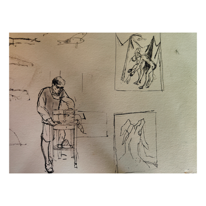 Notebook dessin John Heliker encre sur papier carnet croquis illustration artistique art graphique contemporain
650 euros