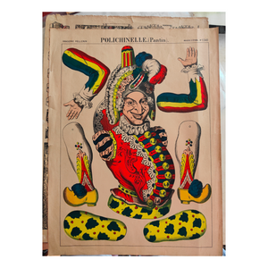 Punchinello Pantin Colorized by Pellerin - Engraving from Epinal 1340