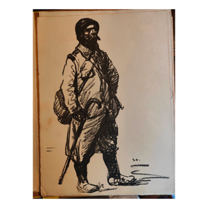 Permission holder holding a cane - Steinlen Théophile 