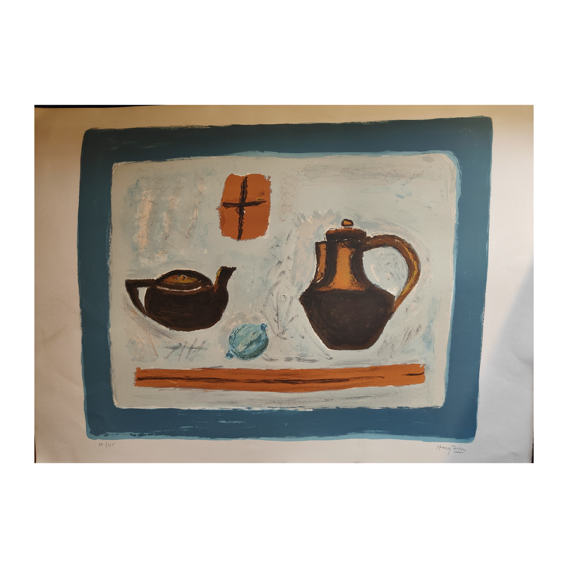 Still Life with Teapot and Pitcher by Hayden Henri - Lithograph