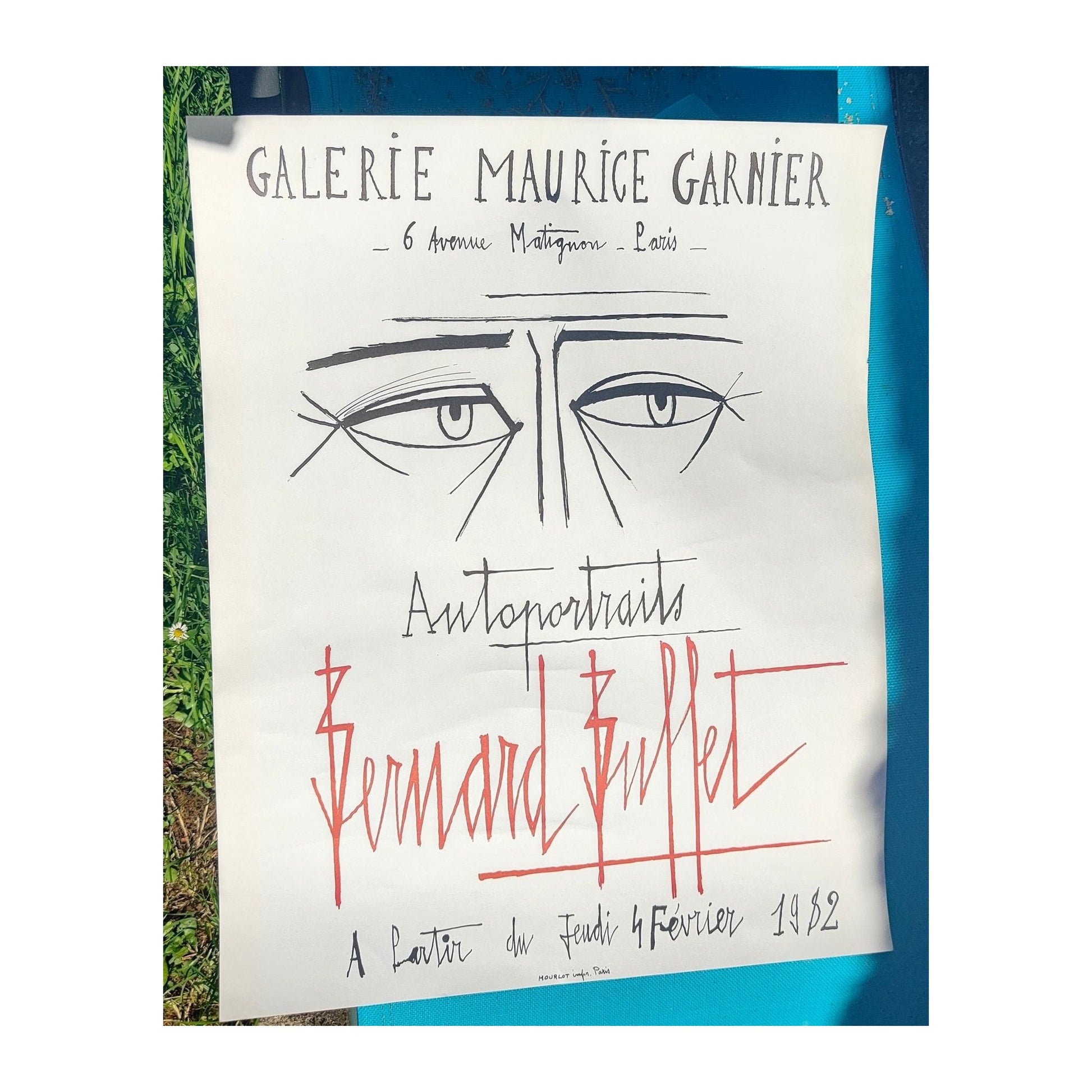 Image traitée - Affiche d'exposition de Bernard Buffet-Mourlot- Autoportraits