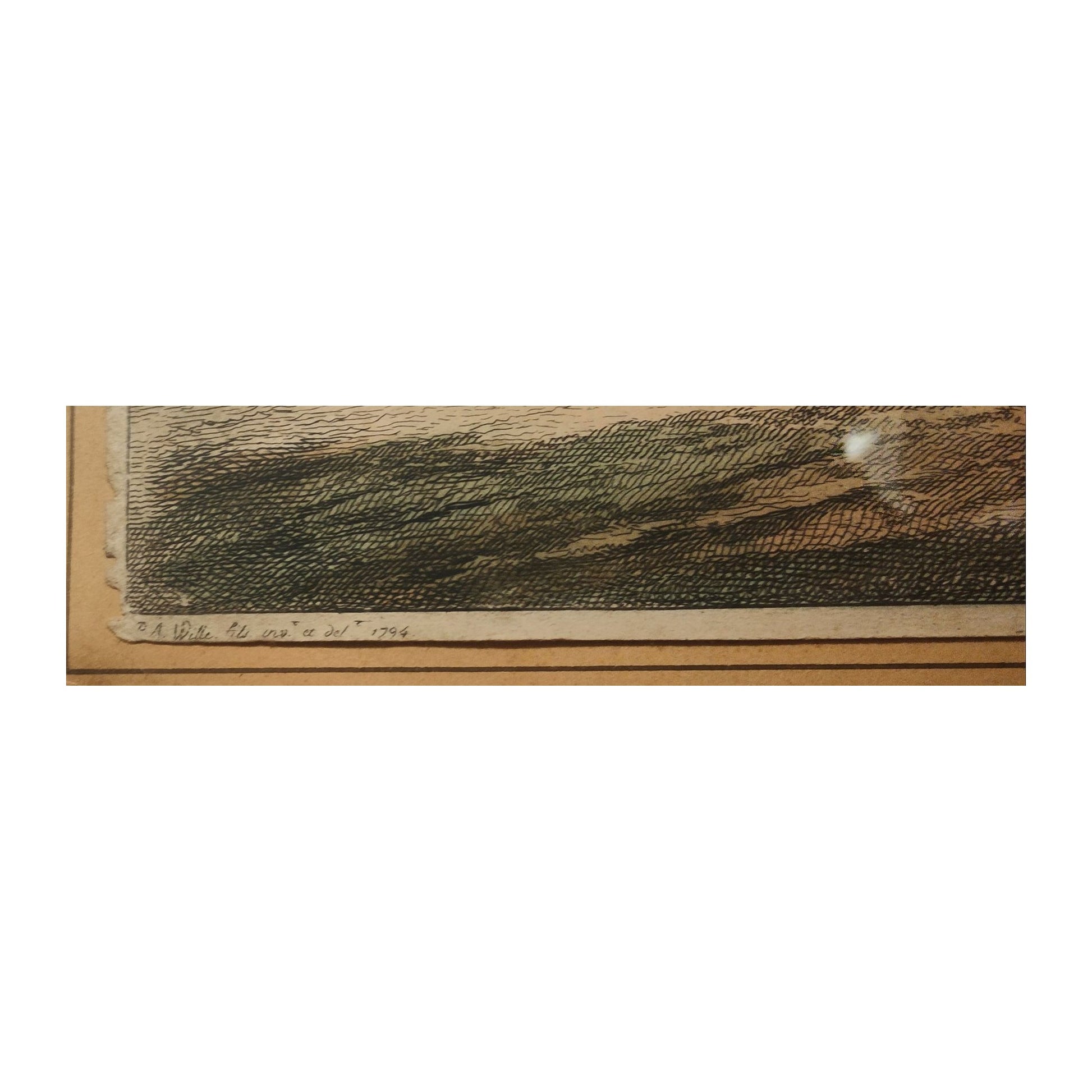 Grande gravure colorisée de la Fête de la Vieillesse, Fructidor An III, d’après Pierre-Alexandre Wille, estampe historique de la Révolution française encadrée sous verre (83 × 75 cm).