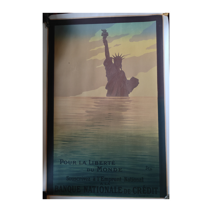 Emprunt pour la Liberté du Monde affiche SEM art graphique propagande 1917 119x77 cm 1200 euros