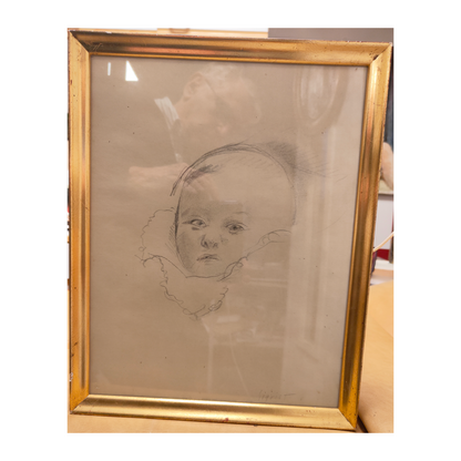 4 Dessins de la Série 10 Enfants Edmond Sigrist enfance portraits enfantins série artistique art suisse authentique
