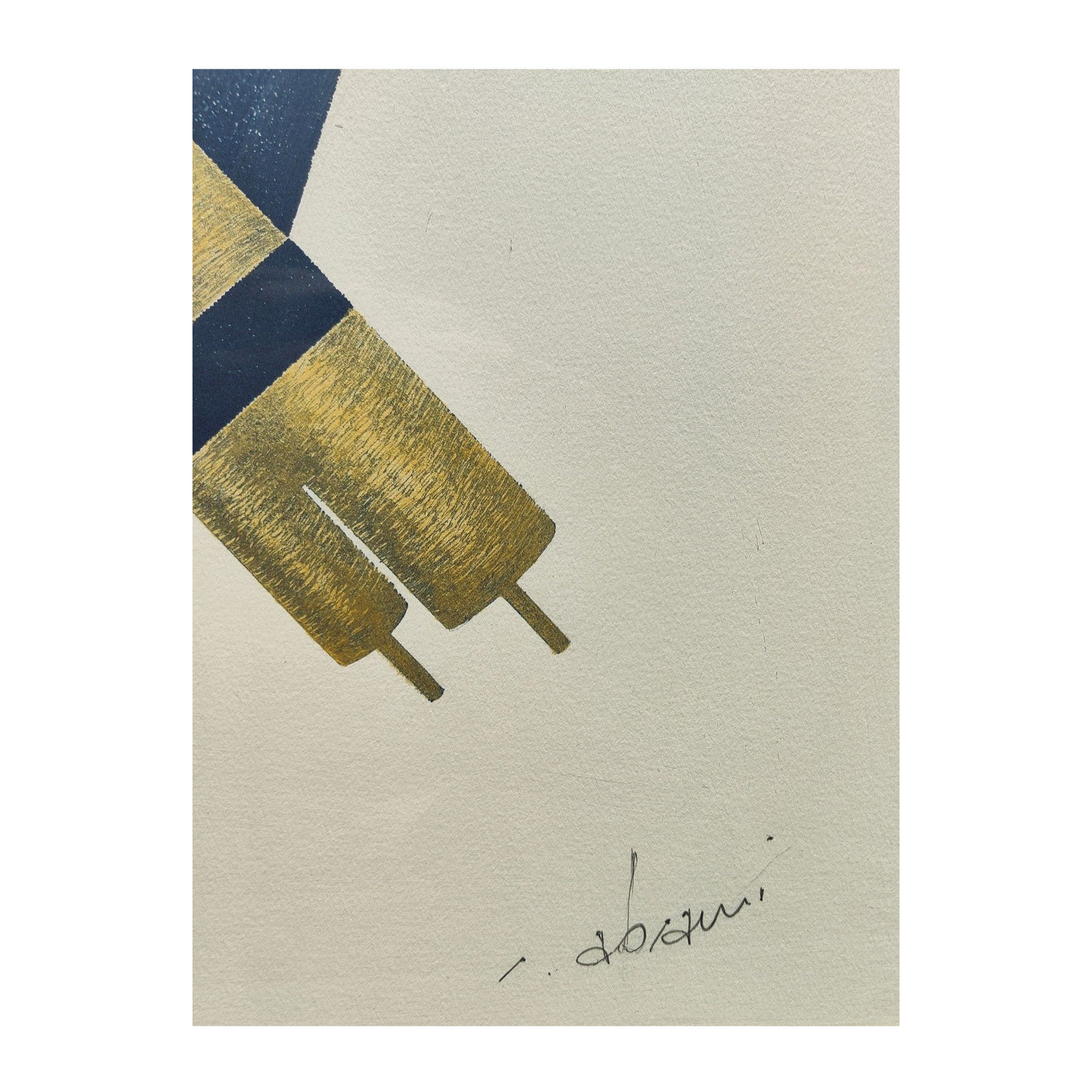 Lithographie bicolore intitulée Tradition de Robert Abrami, justifiée et signée au crayon, bien encadrée au format 52 x 68 cm, œuvre de l’artiste qui a dessiné le timbre commémoratif de la rafle du Vel d’Hiv