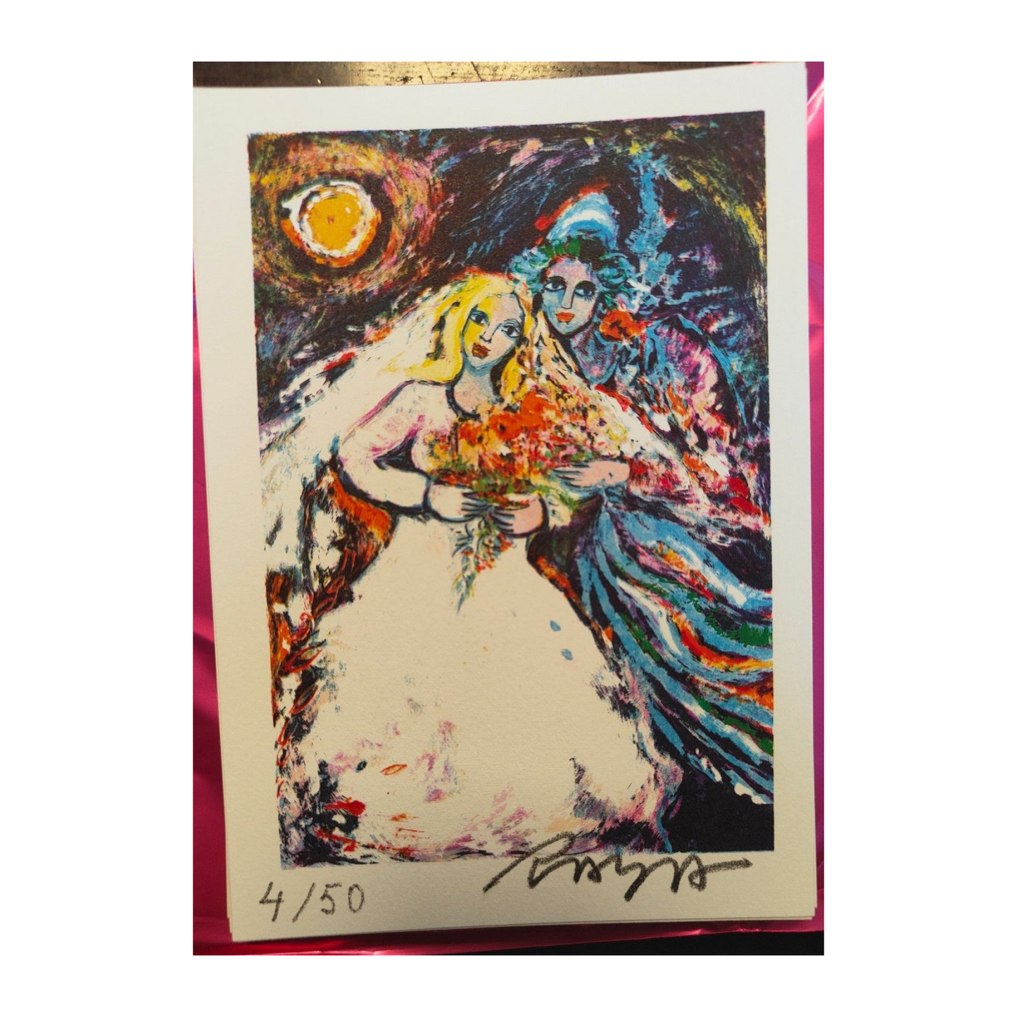 Suite de 16 cartes lithographiées en couleurs de Raya Sorkine, lithographies originales signées au crayon et numérotées 4/50, ensemble d’estampes non encadrées.
