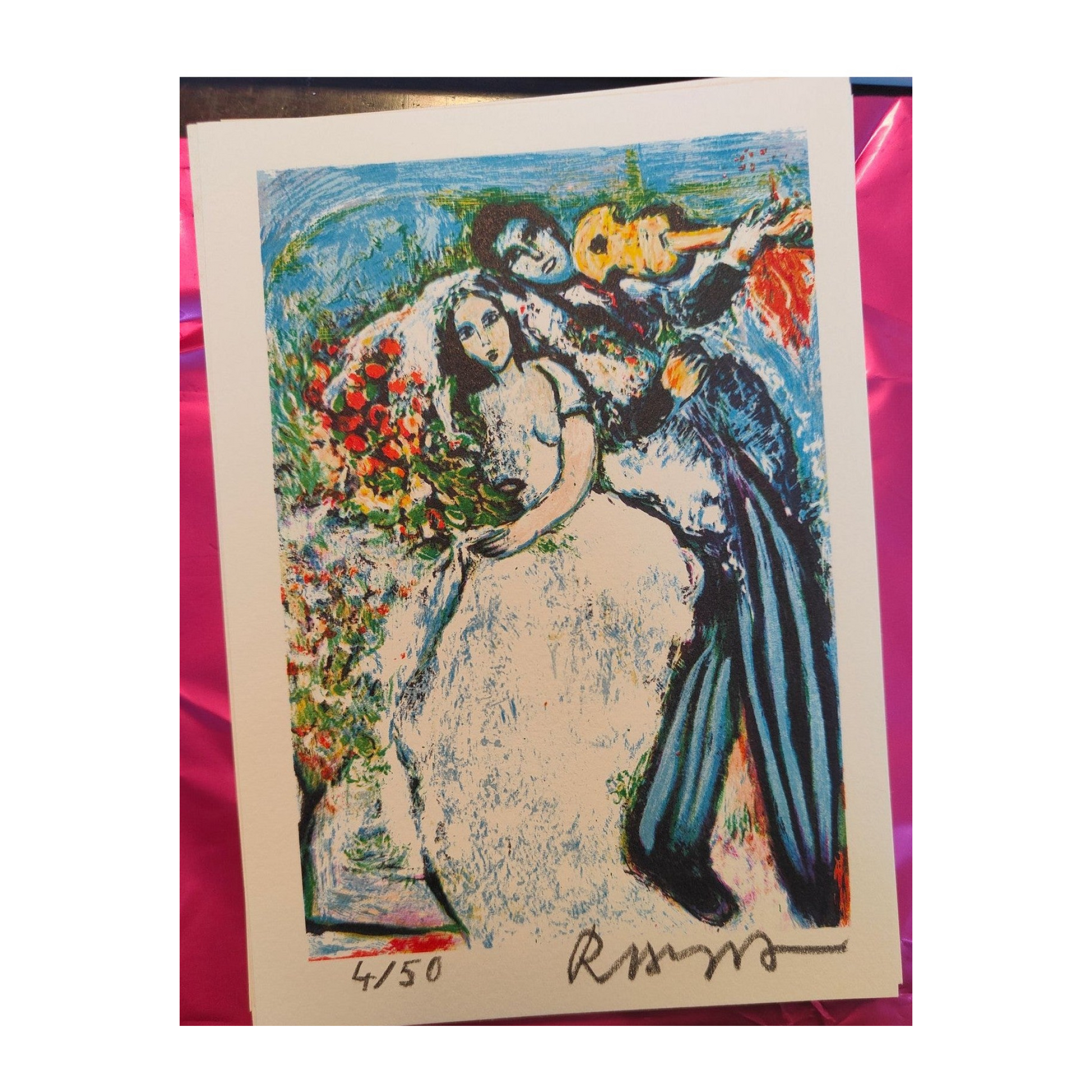 Suite de 16 cartes lithographiées en couleurs de Raya Sorkine, lithographies originales signées au crayon et numérotées 4/50, ensemble d’estampes non encadrées.
