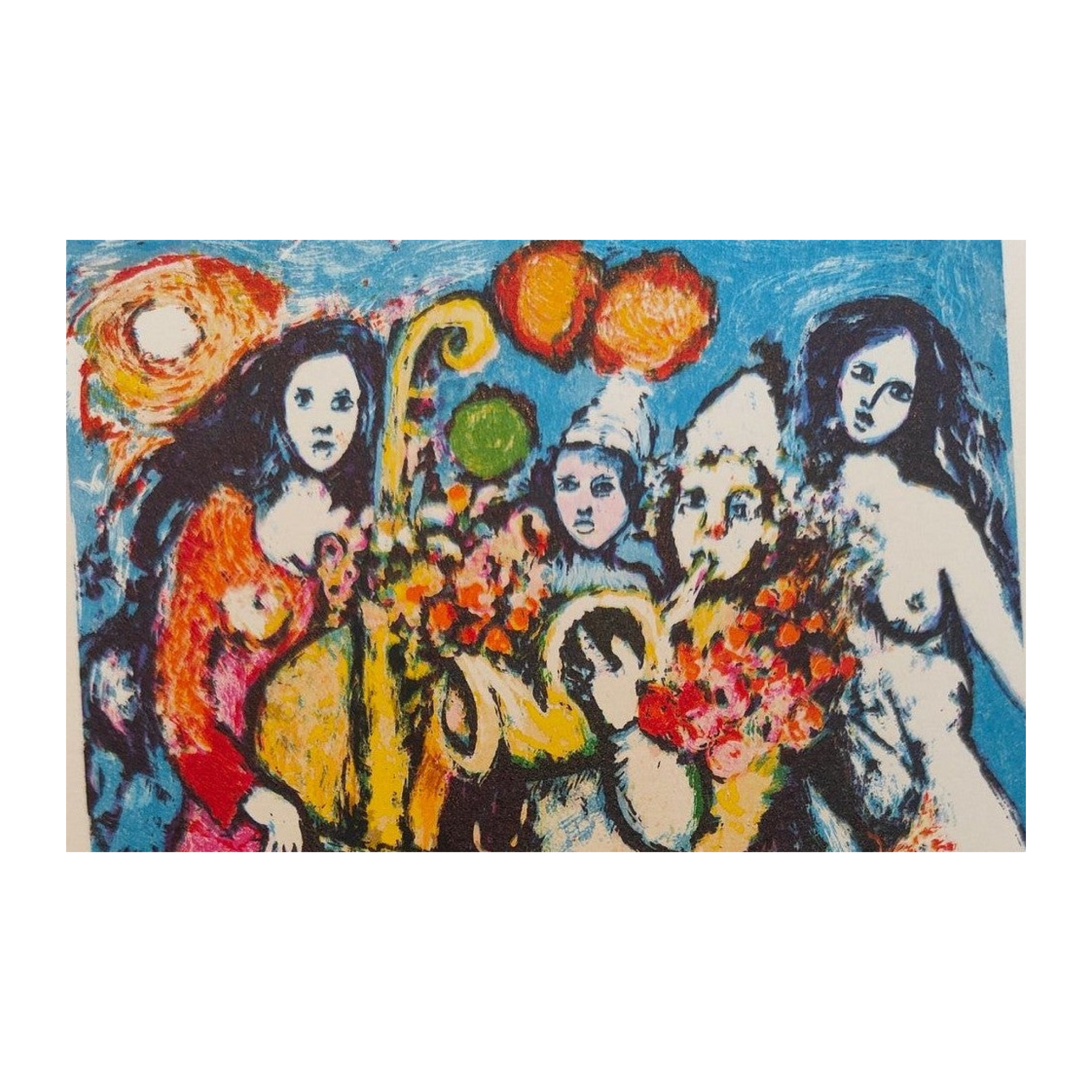 Suite de 16 cartes lithographiées en couleurs de Raya Sorkine, lithographies originales signées au crayon et numérotées 4/50, ensemble d’estampes non encadrées.
