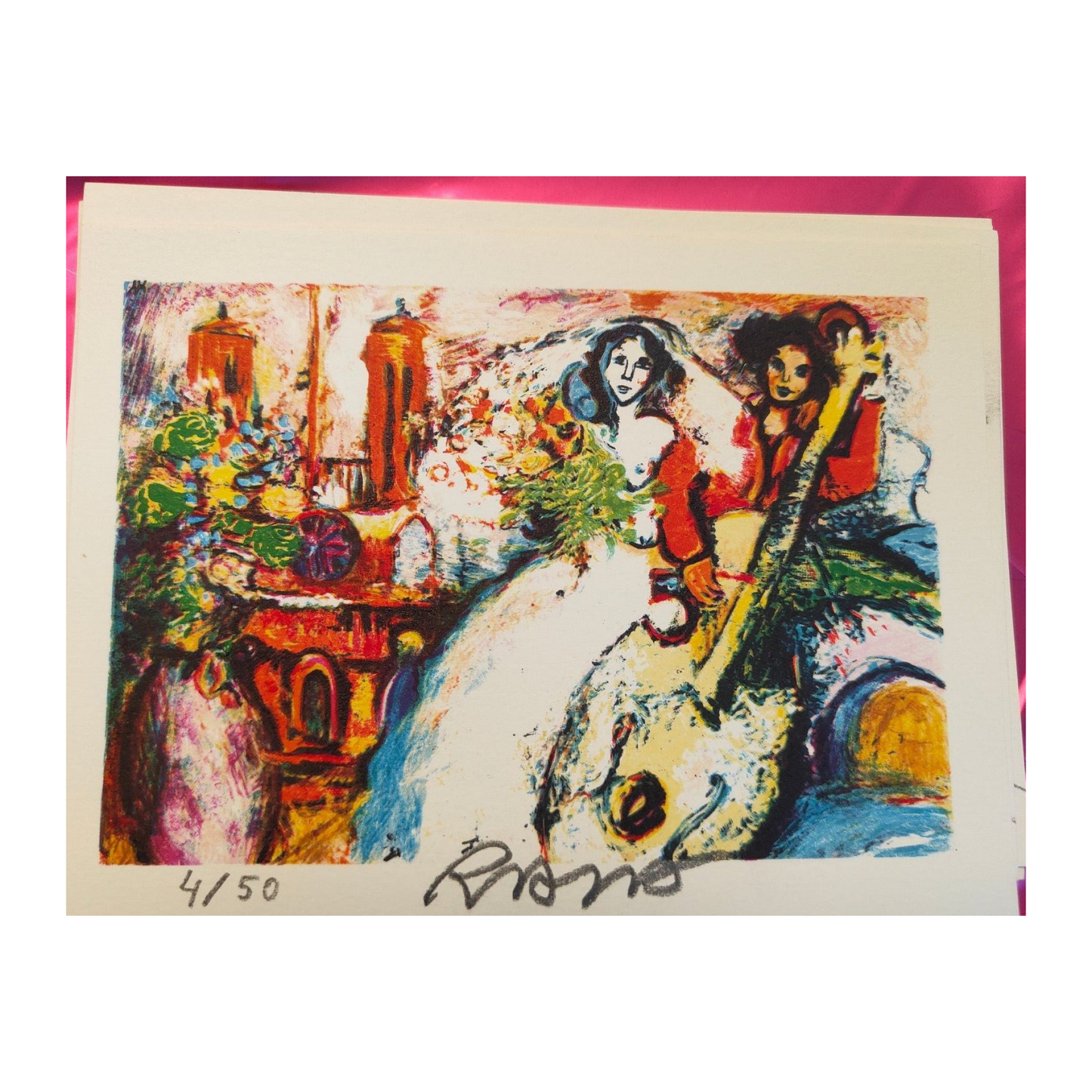 Suite de 16 cartes lithographiées en couleurs de Raya Sorkine, lithographies originales signées au crayon et numérotées 4/50, ensemble d’estampes non encadrées.
