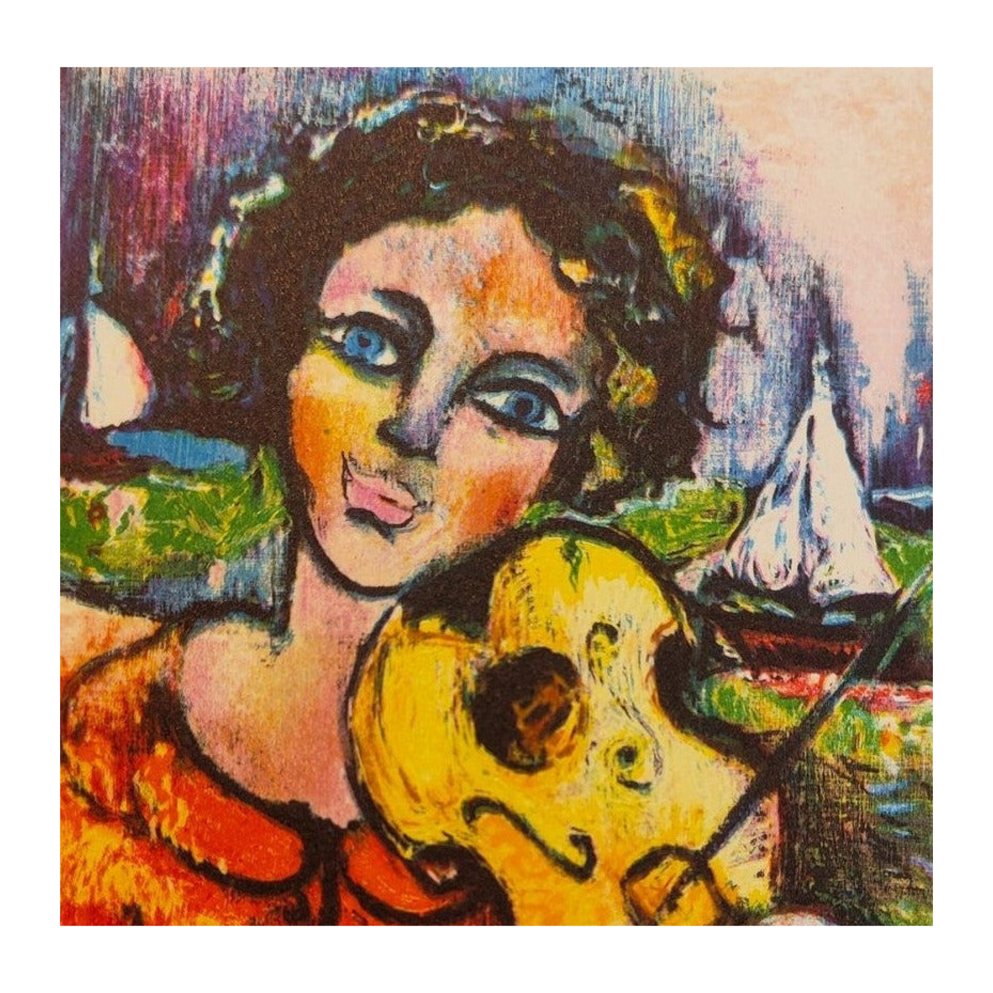 Suite de 16 cartes lithographiées en couleurs de Raya Sorkine, lithographies originales signées au crayon et numérotées 4/50, ensemble d’estampes non encadrées.
