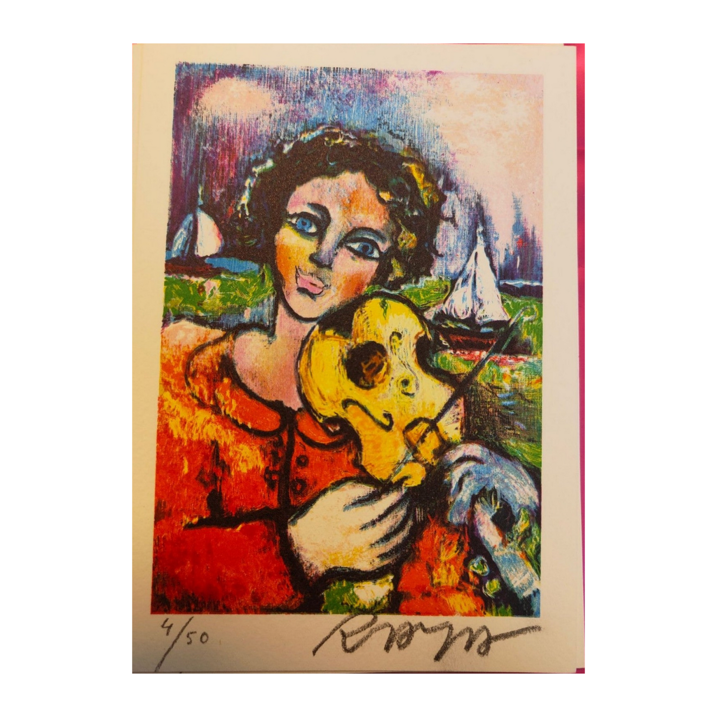 Suite de 16 cartes lithographiées en couleurs de Raya Sorkine, lithographies originales signées au crayon et numérotées 4/50, ensemble d’estampes non encadrées.
