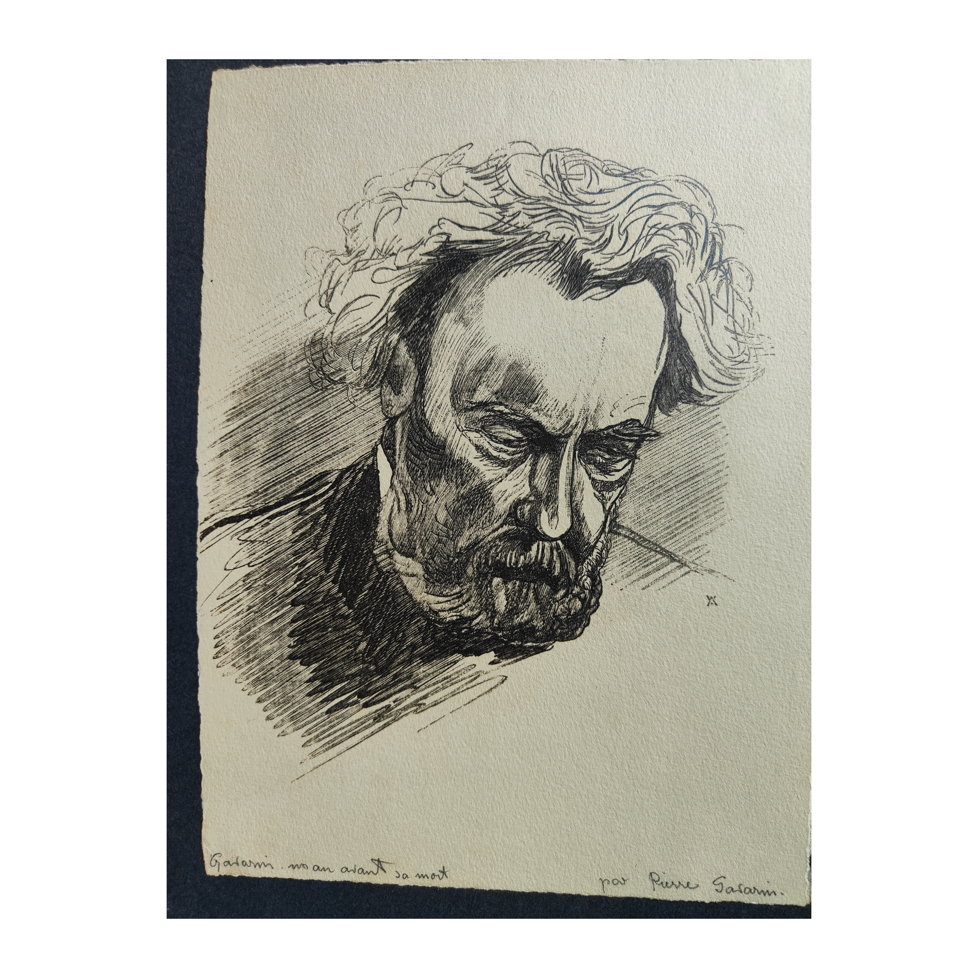 Portrait de Paul Gavarni un an avant sa mort gravure Pierre Gavarni fils portrait du peintre art graphique XIXe siècle
lithographie