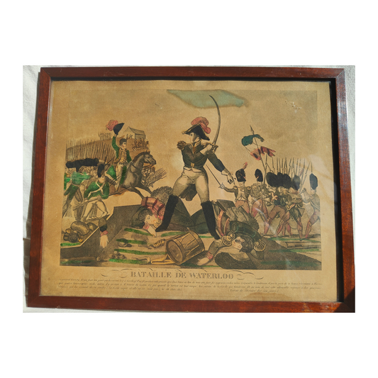 Battle of Waterloo, 19th-century colored engraving