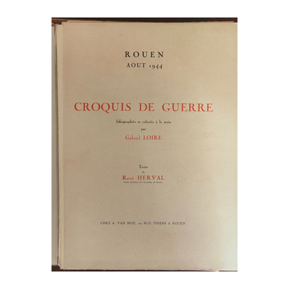Rouen Août 1944-croquis de guerre-Gabriel Loire-René Herval