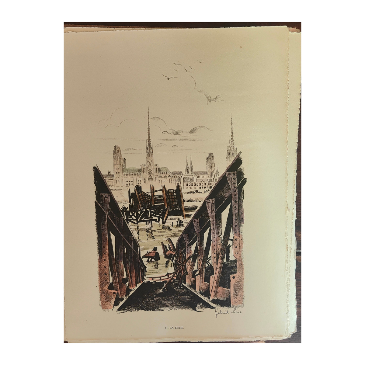 Rouen Août 1944-croquis de guerre-Gabriel Loire-René Herval
