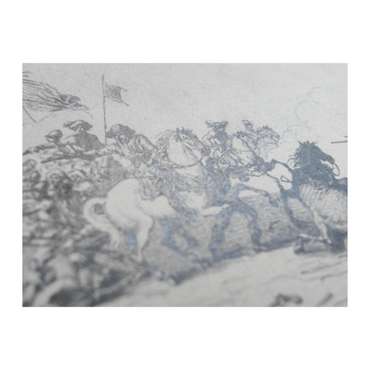 Choc de cavalerie contre les troupes russes (Cosaques et Bachkirs) – Dessin original au graphite - Nicolas-Toussaint CHARLET (1792-1845) –