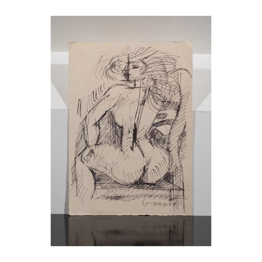 Nu féminin - Marcel Gromaire (1892-1971) encre de chine