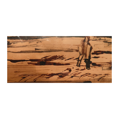 Dans le champs dessin encre Isaac Celnikier scène rurale paysage École de Paris art moderne français 500 euros