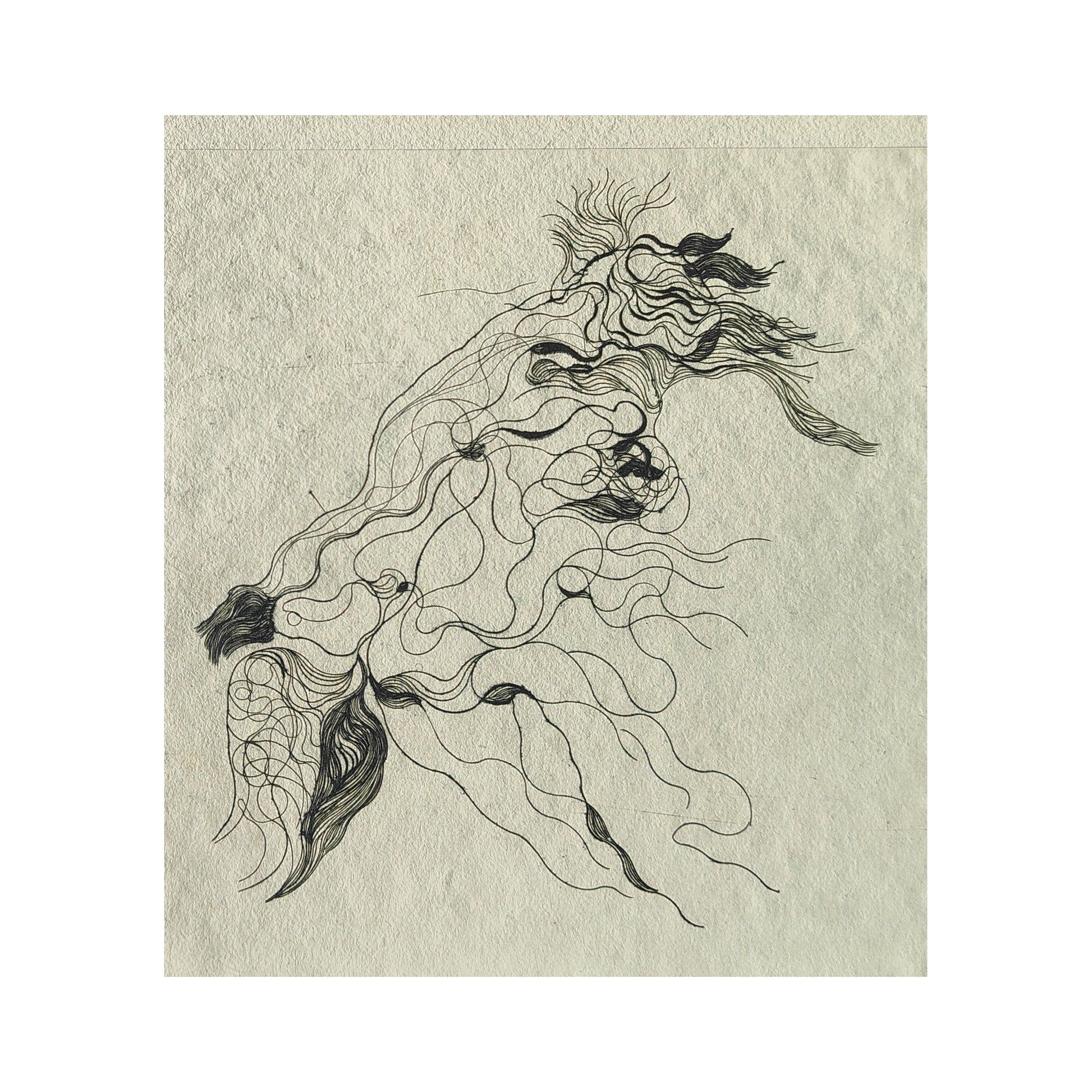 Image traitée - femme debout penchée- Serge Kantorowitz