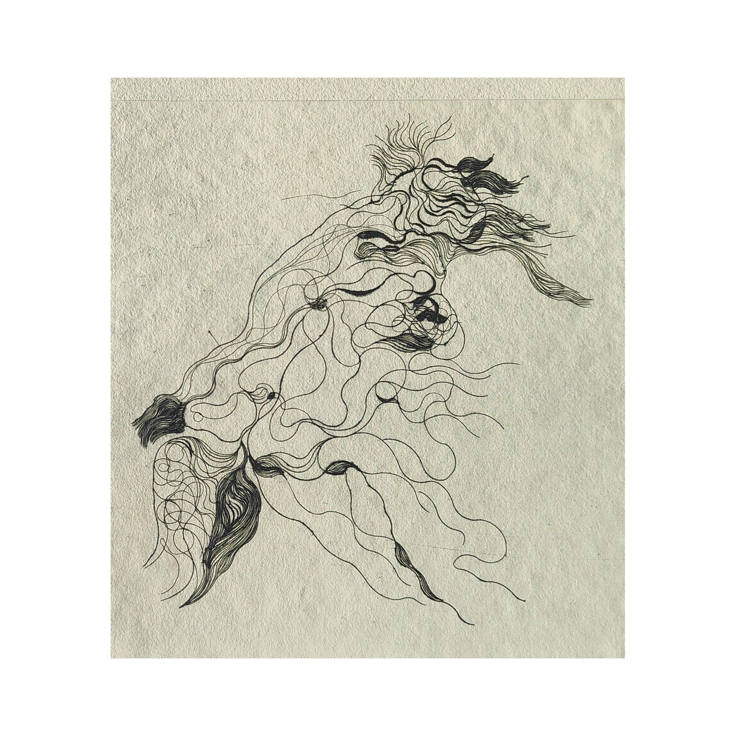 Image traitée - femme debout penchée- Serge Kantorowitz