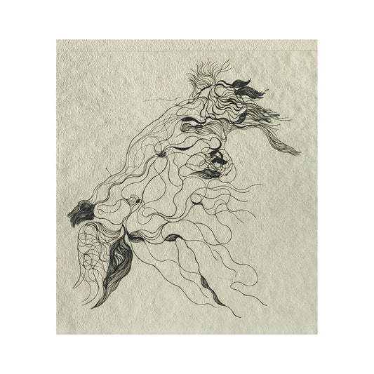 Gravure abstraite en noir et blanc de Serge Kantorowitz, eau-forte originale épreuve d’artiste signée et justifiée