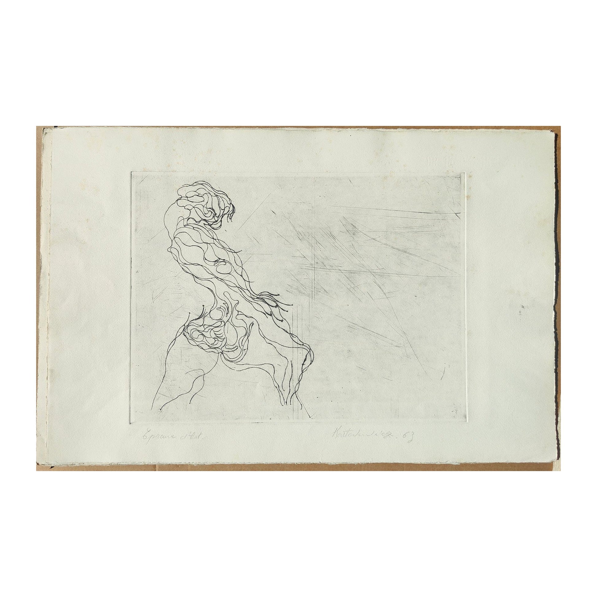 Image traitée - Femme debout de profil-Serge Kantorowitz