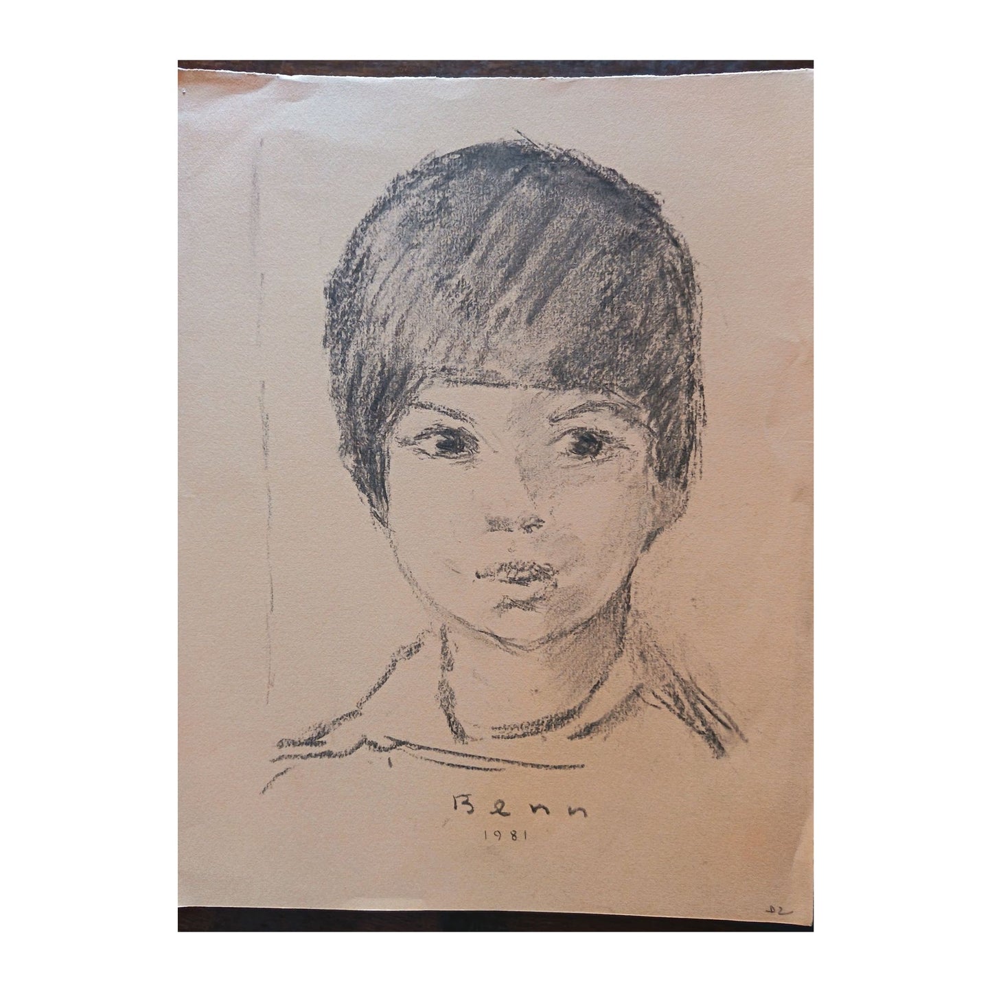 Image traitée - portrait d'un jeune garçon- Benn ( Bentsion Rabinowicz 1905-1989)