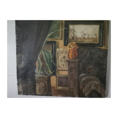 Dans l'atelier peinture à l'huile Petra Foss scène d'atelier artistique intérieur d'atelier art moderne

